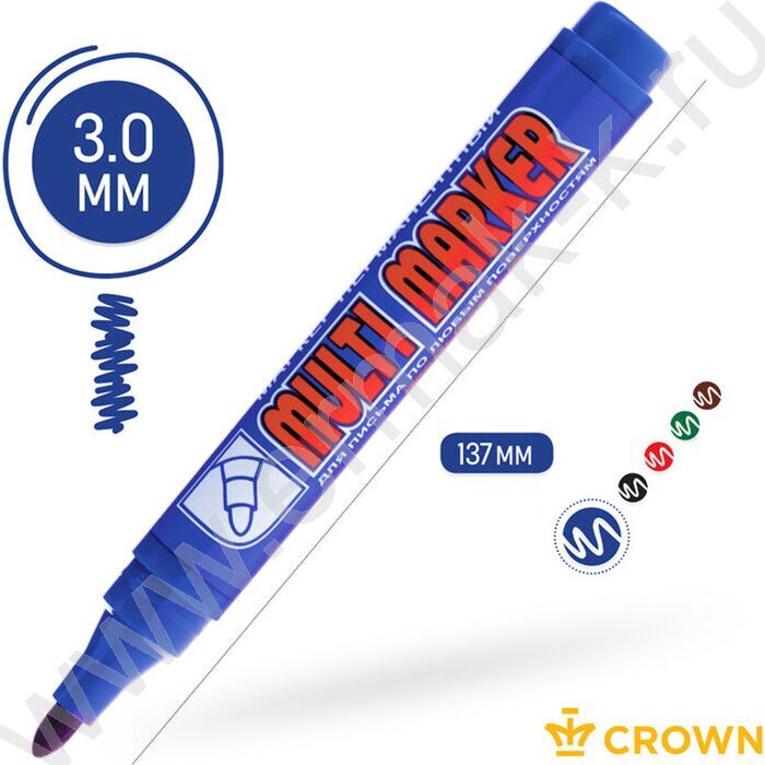 Маркер перм. /синий/ 3мм круг "Multi Marker"   | Фото 3