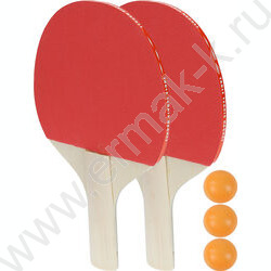 Набор для игры в настольный теннис 2 ракетки 3 шарика толщина 4мм блистер | Фото 1