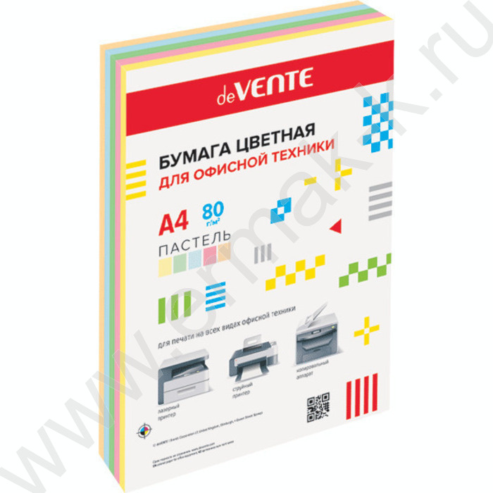 Бумага А4  80г/мкв 500л "Pastel" пастельные цвета ассорти - 5цв | Фото 1