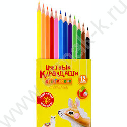 Карандаши пластиковые 12цв Каляка-Маляка /трехгранные /с ластиком /европодвес | Фото 2