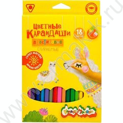 Карандаши пластиковые 18цв Каляка-Маляка /трехгранные /с ластиком /европодвес | Фото 1