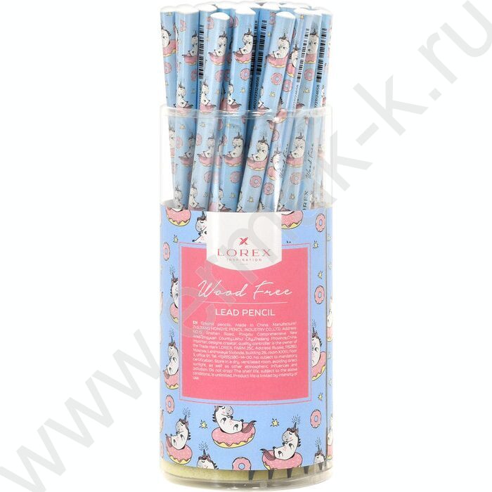 Карандаш пластиковый  HB Wood free illegally cute. Unicorn /трехгранный /заточенный /туба | Фото 5