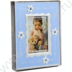 Фоторамка   6*8см алюминиевая с ножкой crystal blue (голубая) | Фото 4