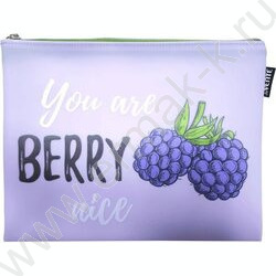 Папка д/тетрадей A5 24x20см "Tutti-Frutti. Blackberry" силикон, на молнии | Фото 1
