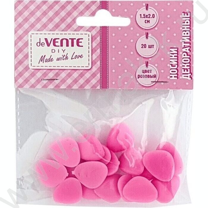 Декоративные элементы Носики розовые 15*20мм /20шт /блистер. | Фото 1