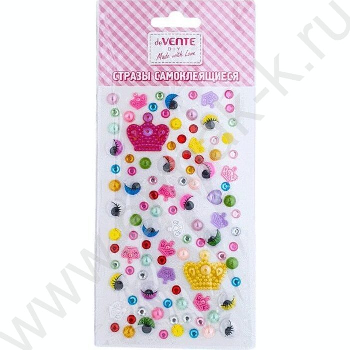 Наклейки-стразы акриловые Королевский микс 9,5*17см, ассорти, блистер | Фото 1
