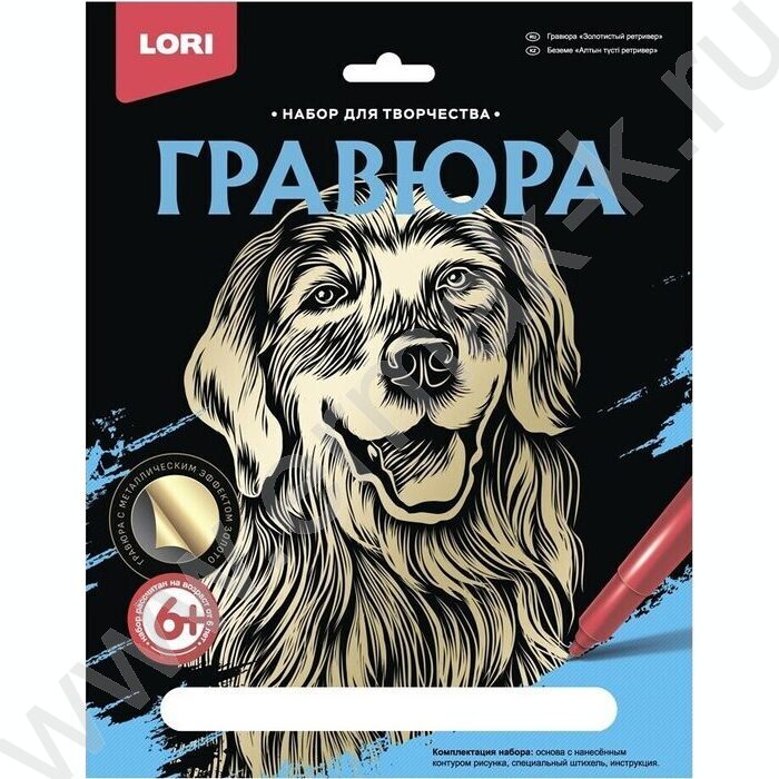 Набор д/творчества Гравюра большая Золотистый ретривер | Фото 1