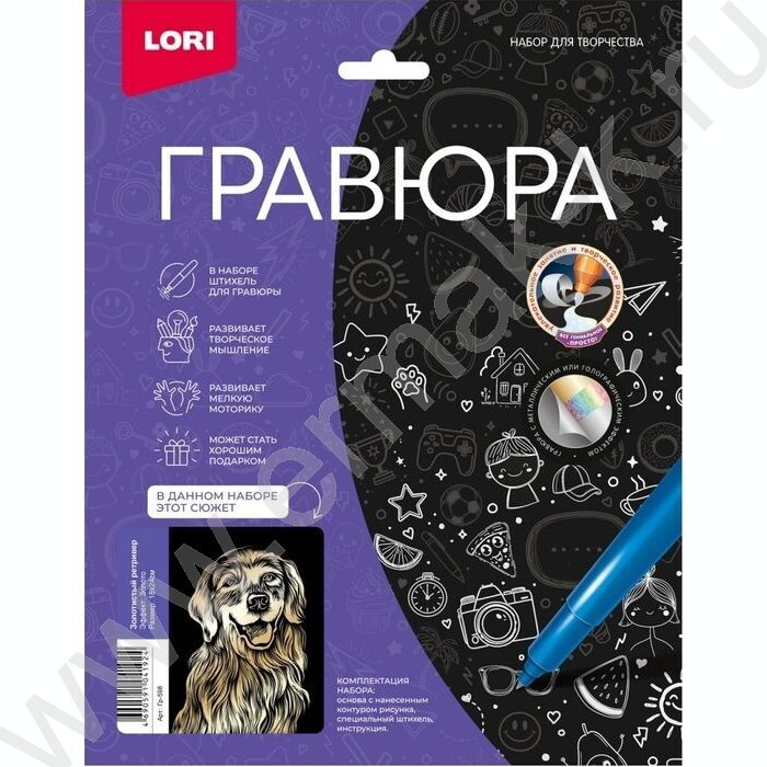 Набор д/творчества Гравюра большая Золотистый ретривер | Фото 4