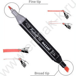 Маркер для скетчинга /набор  60цв/ двусторонний Fantasia пулевид./клиновид.наконечники, пиш.узлы  | Фото 2