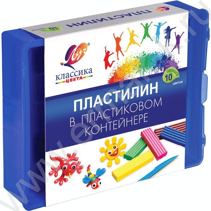 Пластилин 10цв 200г Классика+стек/ в пл.конт. NEW | Фото 1