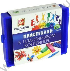 Пластилин 10цв 200г Классика+стек NEW