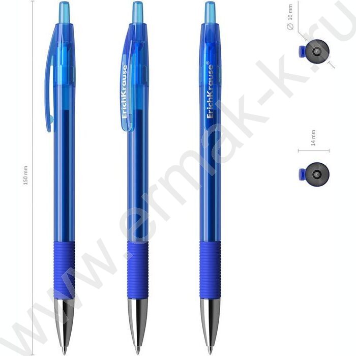 Ручка гелевая авт синяя 0,5мм  R-301 Original Gel Matic&Grip /резин. держатель | Фото 3