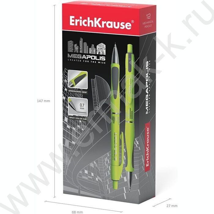 Карандаш механический 0,7мм НВ MEGAPOLIS Concept /с резин. держателем/ | Фото 4