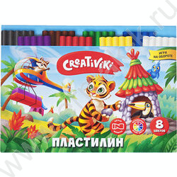 Пластилин   8цв 120г + стек /карт. коробка | Фото 1