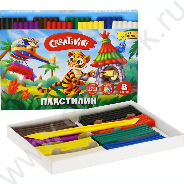 Пластилин   8цв 120г + стек /карт. коробка | Фото 3