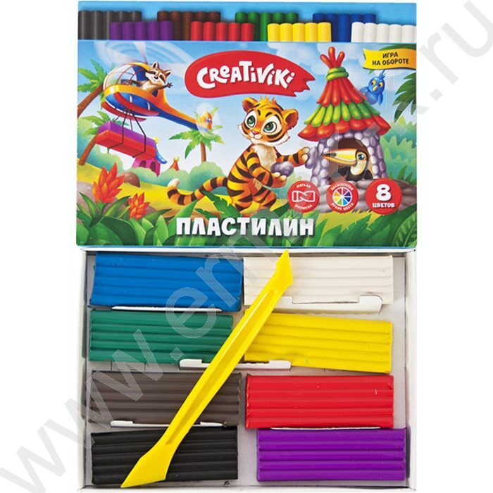 Пластилин   8цв 120г + стек /карт. коробка | Фото 4