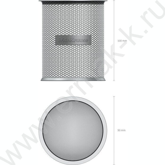 Стакан д/пишущих принадлежностей сетчатый (металл) круг, серый | Фото 2