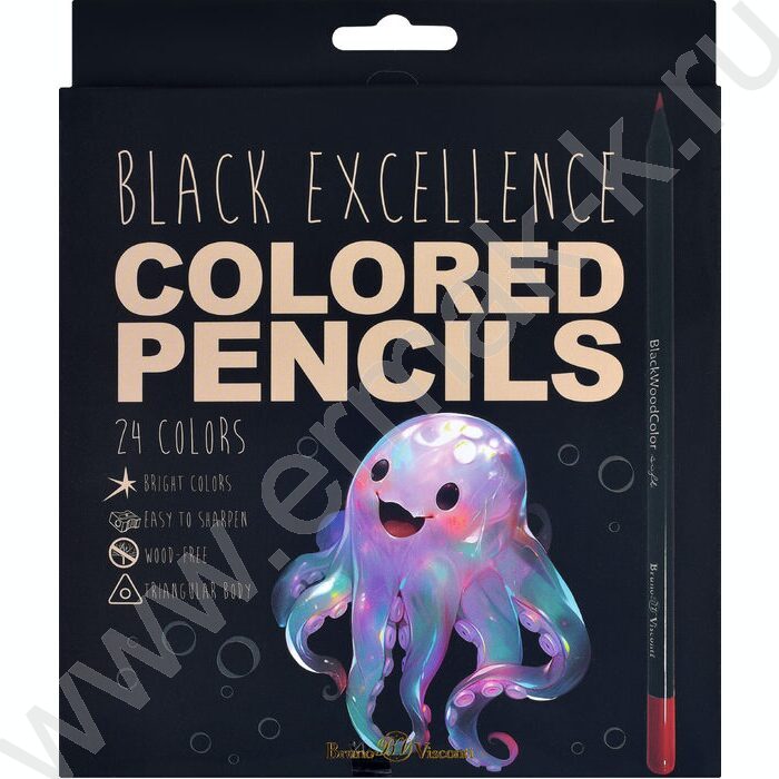 Карандаши пластиковые 24цв BlackWoodColor 4вида | Фото 4