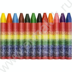 Мелки восковые 12цв Кроха /трехгранные/ европодвес | Фото 3