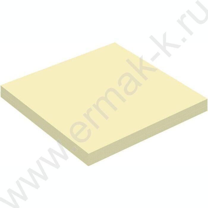 Бумага д/записей  76*76мм /100л, 62г/м², жёлтая с липким краем Z-сложения | Фото 2