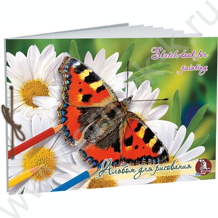 Альбом д/рисования 40л "Бабочки" на сутаже 210х297 | Фото 1