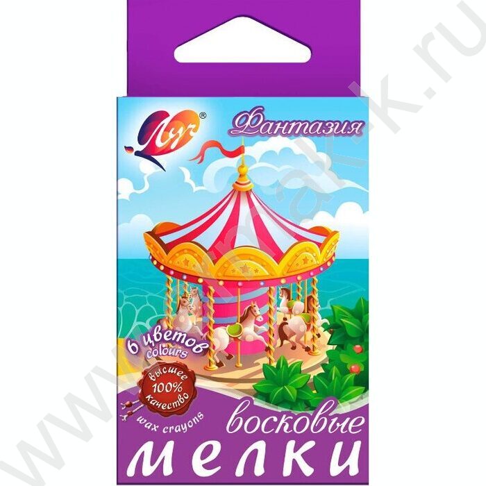 Мелки масляные  6цв Фантазия европодвес | Фото 1