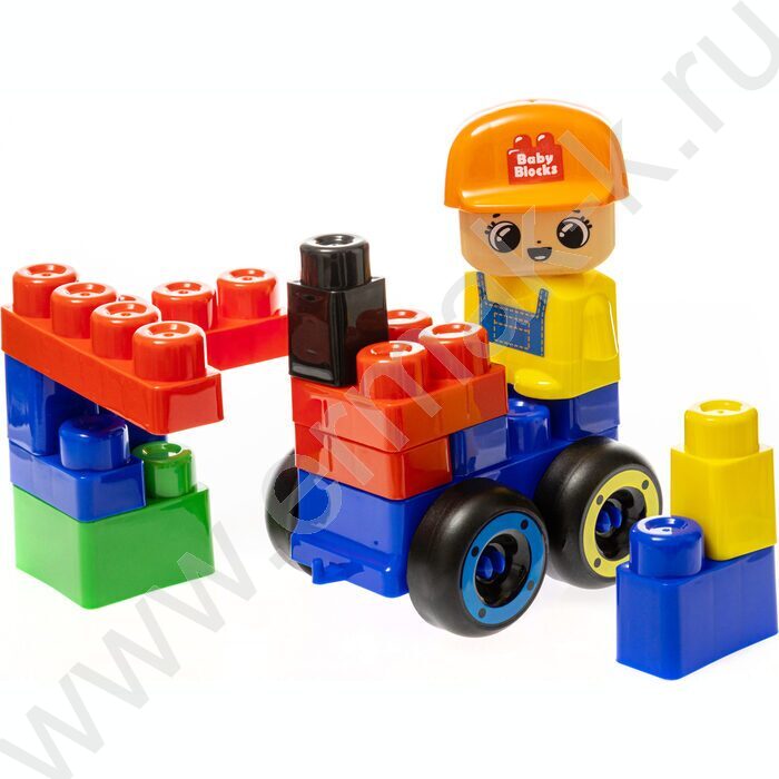 Конструктор пластиковый Baby Blocks "На стройке" 21 дет | Фото 4