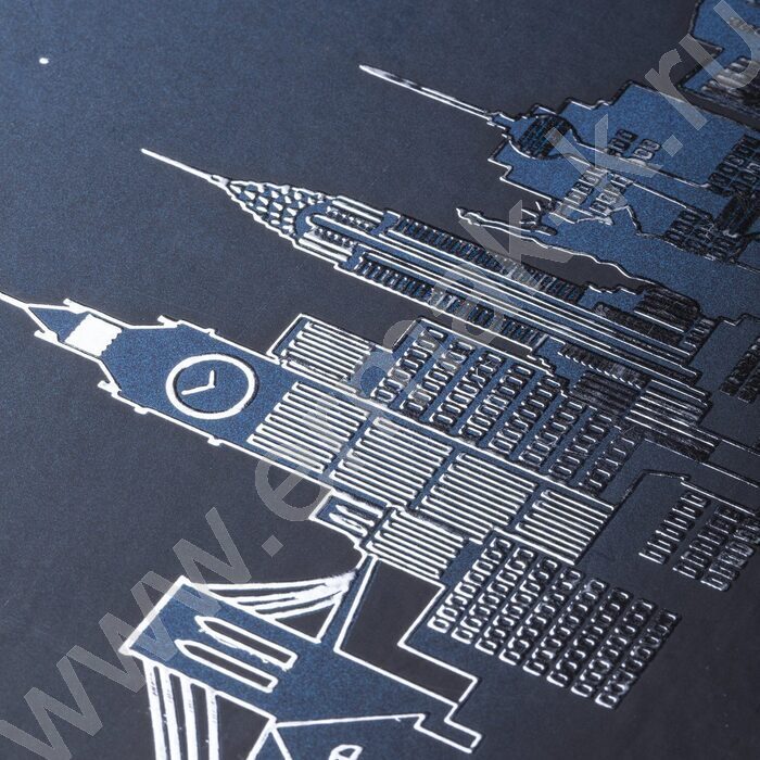 Бизнес-блокнот  80л А4 5-цв.блок/тв.обл /3D фольга /мат. лам. "Ночной город" | Фото 2