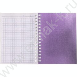 Зап. книжка  80л А6 спираль/бумвинил Metallic Фиолетовая | Фото 3