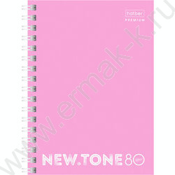 Зап. книжка  80л А6 спираль /глянц.лам. /перфорация "NEWtone PASTEL Пион" | Фото 1