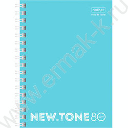 Зап. книжка  80л А6 спираль /глянц.лам. /перфорация "NEWtone PASTEL Незабудка" | Фото 1