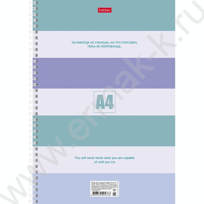 Тетрадь  80л А4 клетка/спираль "Полоски" жесткая подложка | Фото 1