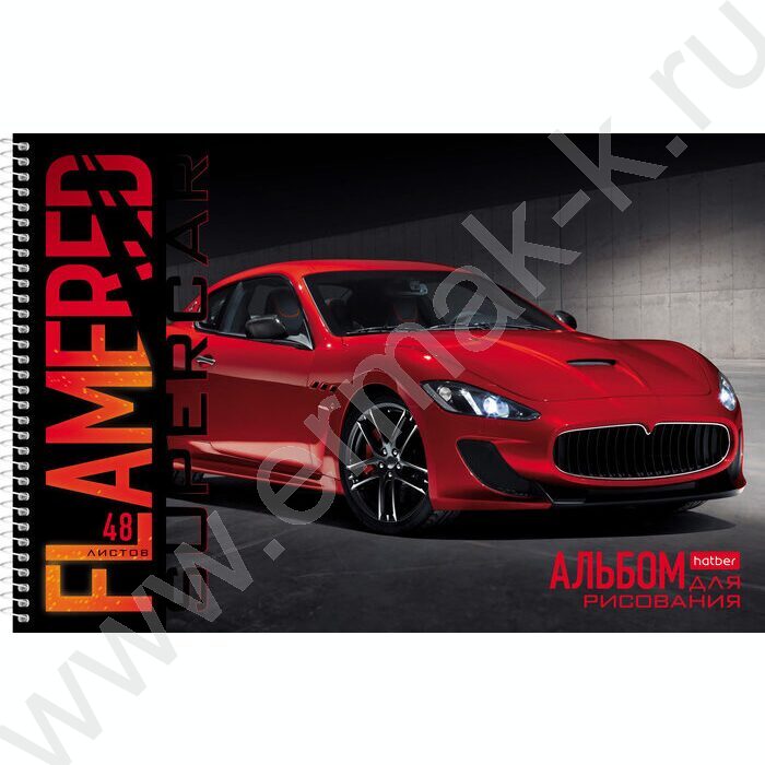 Альбом д/рисования-спираль 48л "REDsupercar" /перфорация/ 5видов | Фото 2