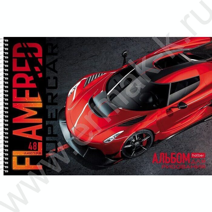 Альбом д/рисования-спираль 48л "REDsupercar" /перфорация/ 5видов | Фото 3