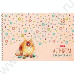 Альбом д/рисования-спираль 48л "Счастливчики" /перфорация/ 4вида | Фото 1