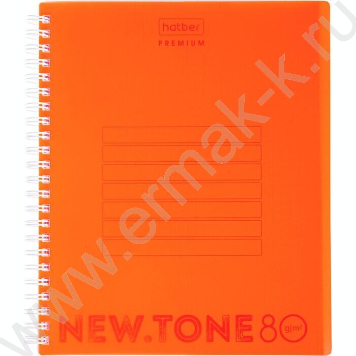 Тетрадь  80л клетка/спираль/пластик.обл. "NEWtone NEON Оранж" /многоуров.перфорация | Фото 1