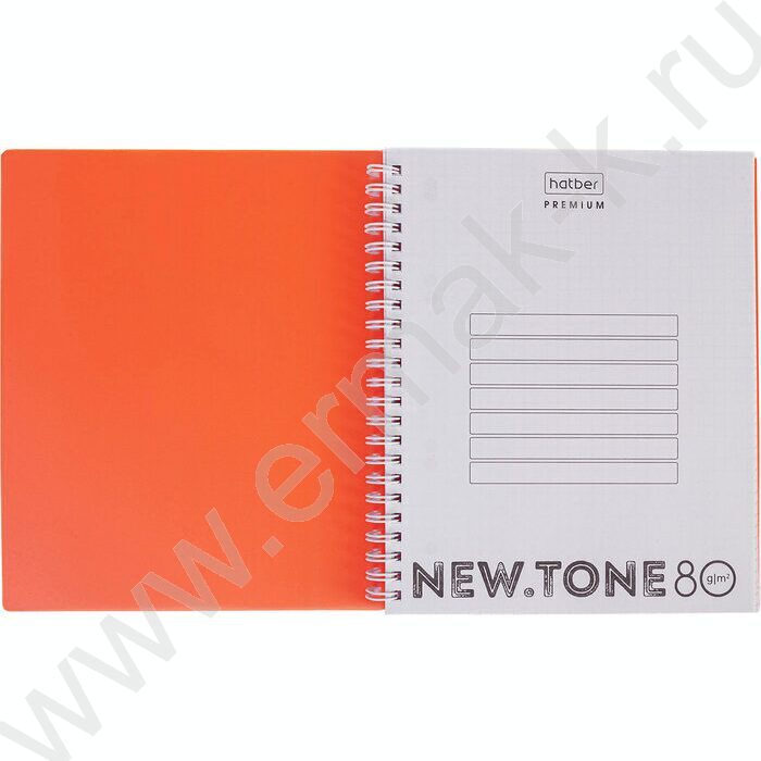 Тетрадь  80л клетка/спираль/пластик.обл. "NEWtone NEON Оранж" /многоуров.перфорация | Фото 2
