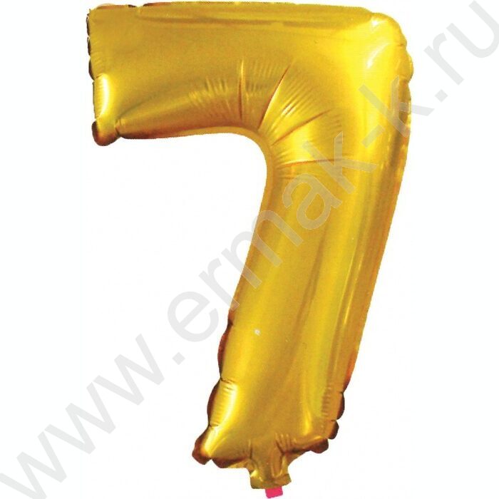 Шар воздушный фольгированный Цифра 7 45см золото | Фото 1