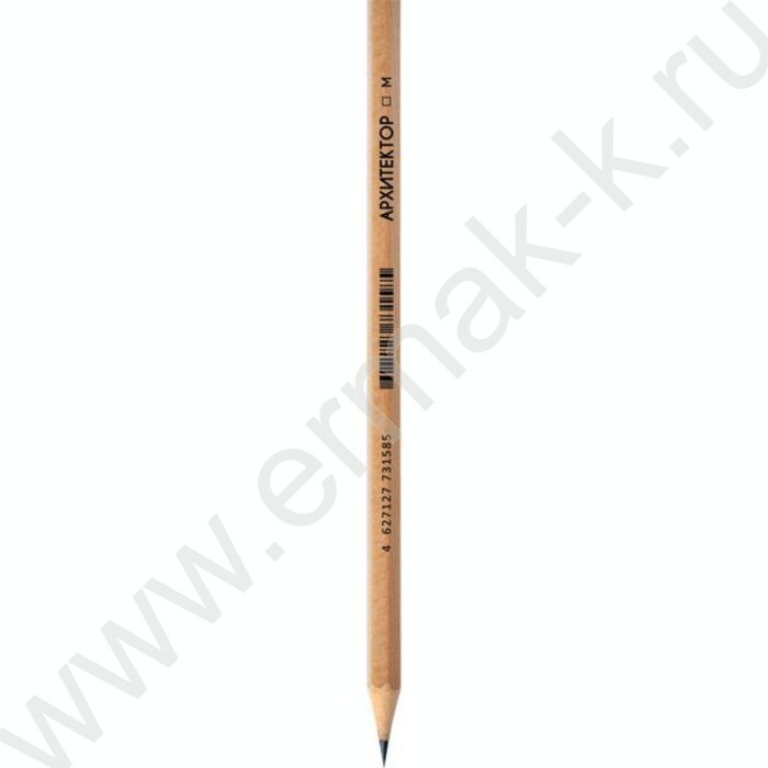 Карандаш ч/гр М (В) "Архитектор" 2мм, шестигран, заточенный, цвет корпуса - натуральный лак. | Фото 1