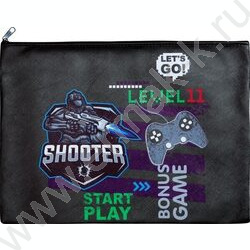 Папка д/тетрадей A4 33x24см "Game" искусств. кожа, на молнии сверху | Фото 1