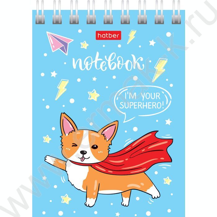 Блокнот  40л А7 спираль "Забавные корги" | Фото 2