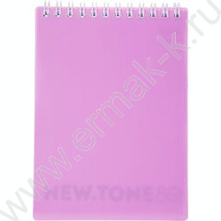 Блокнот  80л А6 спираль/пластик.обл. "NEWtone PASTEL Пион" | Фото 1