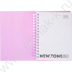 Зап. книжка  80л А6 спираль /пластик.обл. "NEWtone PASTEL Пион" | Фото 2