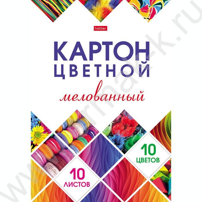 Картон цв. мелов. А4 10л/10цв Мозаика | Фото 1