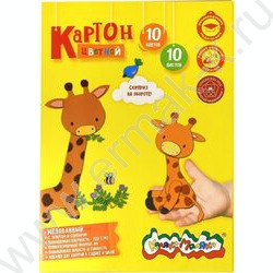 Картон цв. мелов. А4 10л/10цв Каляка Маляка /на клею | Фото 1