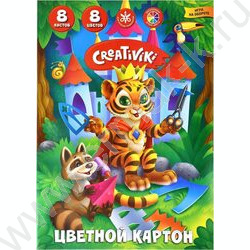 Картон цв. А4  8л/8цв Creativiki | Фото 1