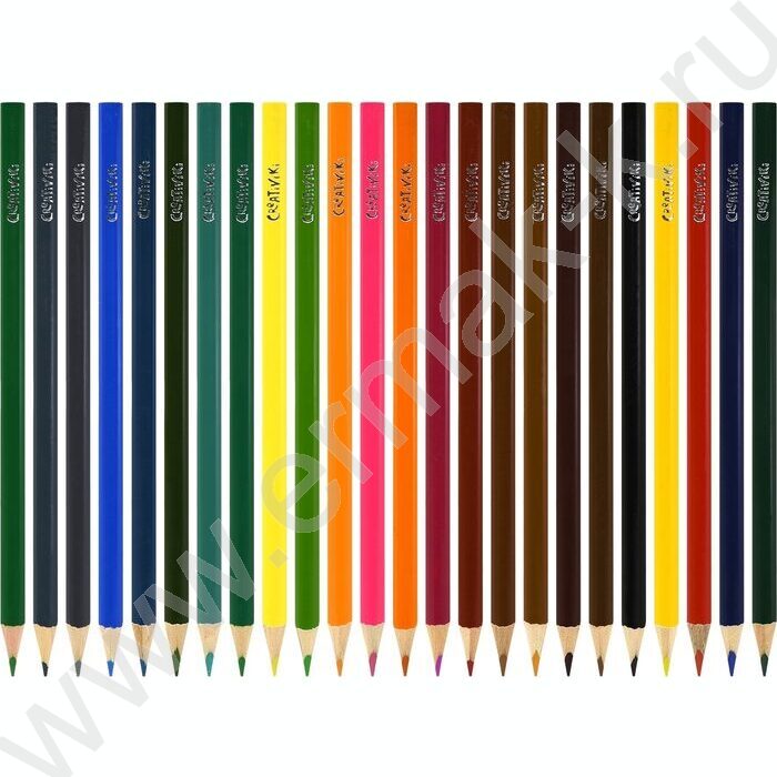 Карандаши  24цв /трехгранные, дерево/ | Фото 2