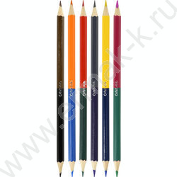 Карандаши  12цв/6шт /двухсторонние, шестигранные, дерево/ | Фото 2