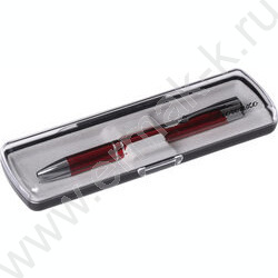 Ручка шар метал нажимной.мех. Florenzo синяя/корпус бордовый | Фото 4