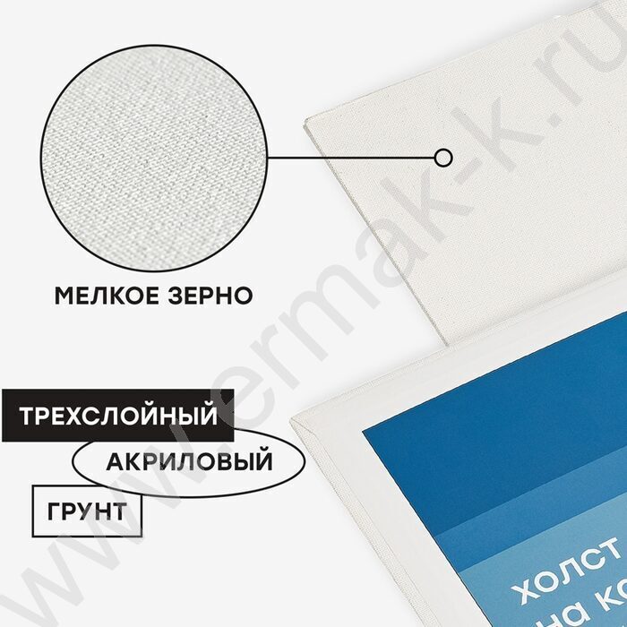 Холст на картоне 30*40 Студия 100% хлопок, 280г/м2, мелкое зерно | Фото 4